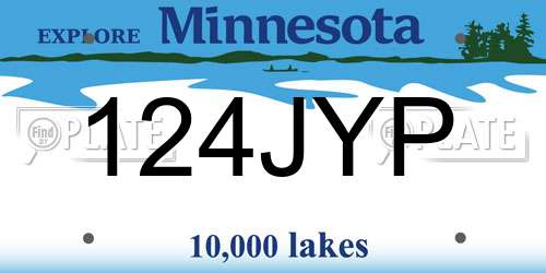 124JYP Minnesota License Plate