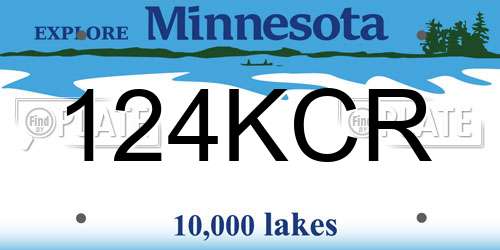 124KCR Minnesota License Plate