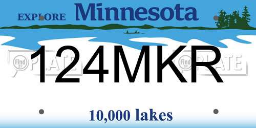 124MKR Minnesota License Plate