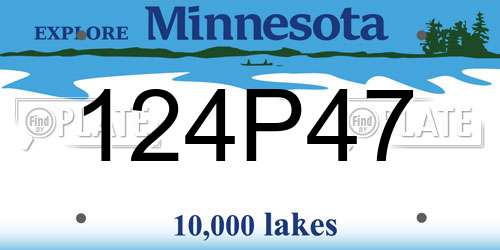 124P47 Minnesota License Plate