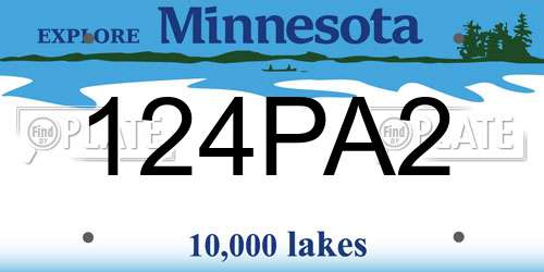 124PA2 Minnesota License Plate