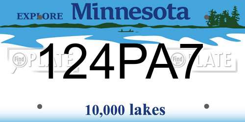 124PA7 Minnesota License Plate