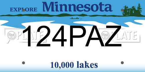 124PAZ Minnesota License Plate