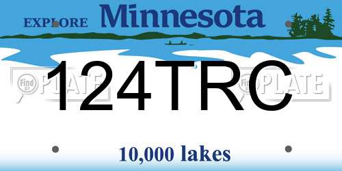 124TRC Minnesota License Plate