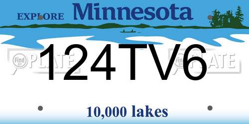 124TV6 Minnesota License Plate
