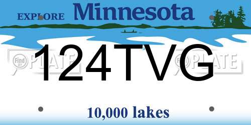 124TVG Minnesota License Plate