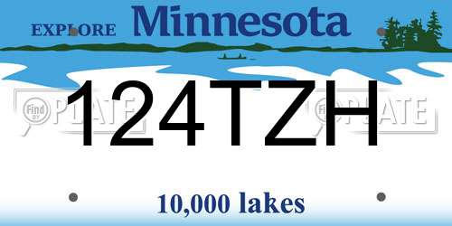 124TZH Minnesota License Plate