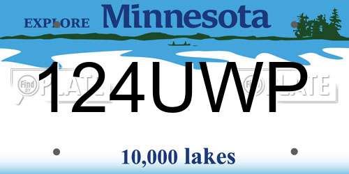 124UWP Minnesota License Plate