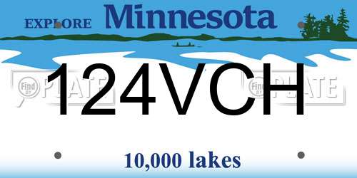 124VCH Minnesota License Plate