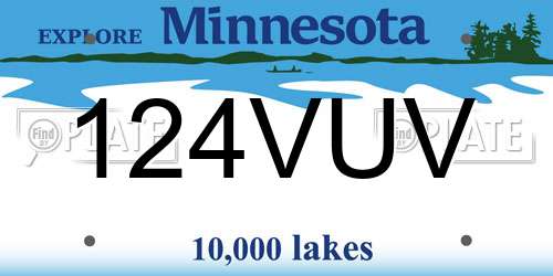 124VUV Minnesota License Plate