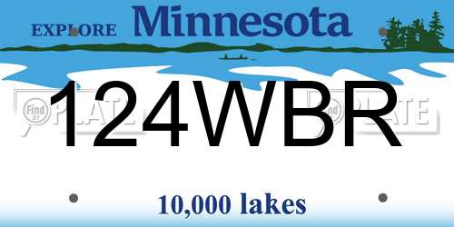 124WBR Minnesota License Plate