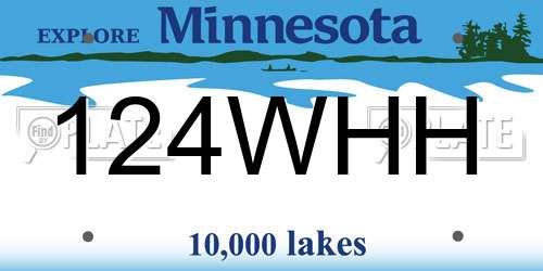 124WHH Minnesota License Plate