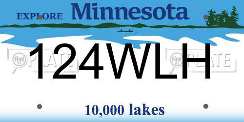 124WLH Minnesota License Plate
