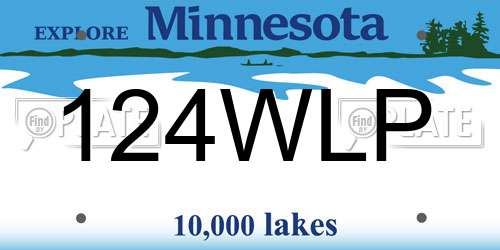 124WLP Minnesota License Plate