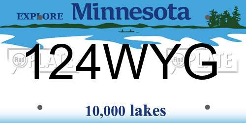 124WYG Minnesota License Plate