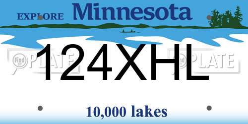 124XHL Minnesota License Plate