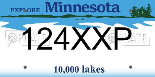 124XXP Minnesota License Plate