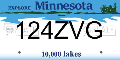 124ZVG Minnesota License Plate