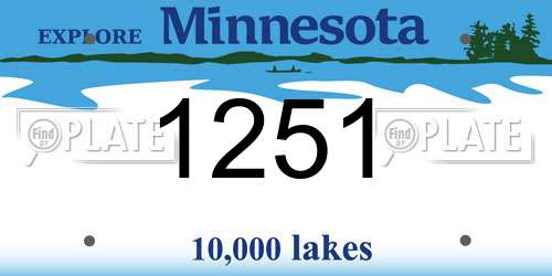1251 Minnesota License Plate