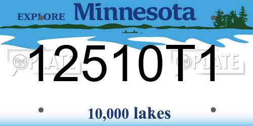 12510T1 Minnesota License Plate