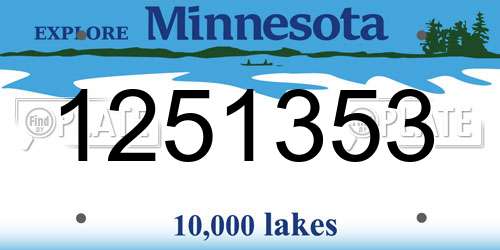 1251353 Minnesota License Plate
