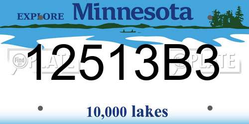 12513B3 Minnesota License Plate