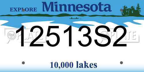 12513S2 Minnesota License Plate