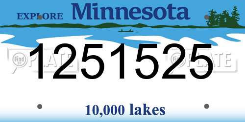 1251525 Minnesota License Plate