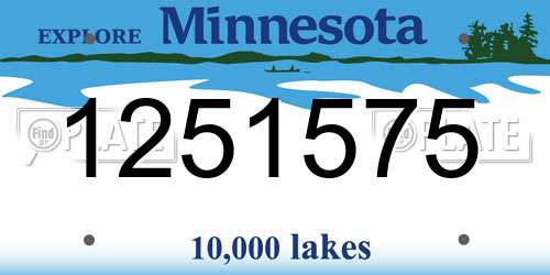 1251575 Minnesota License Plate