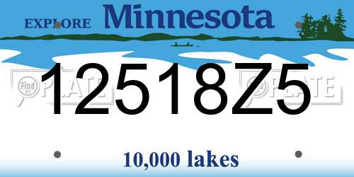 12518Z5 Minnesota License Plate