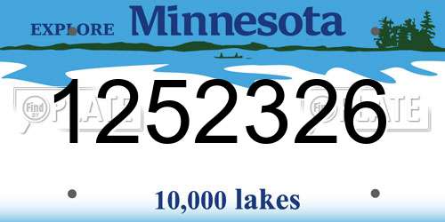 1252326 Minnesota License Plate