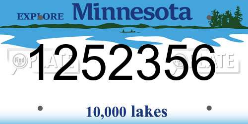 1252356 Minnesota License Plate