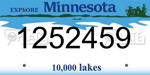 1252459 Minnesota License Plate
