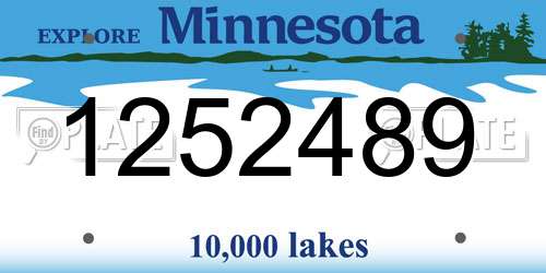 1252489 Minnesota License Plate