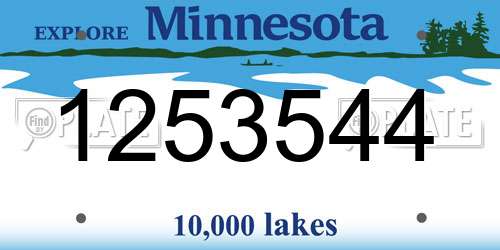 1253544 Minnesota License Plate