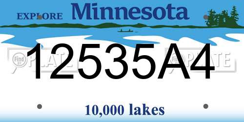 12535A4 Minnesota License Plate