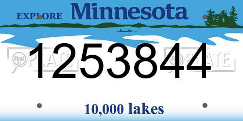 1253844 Minnesota License Plate