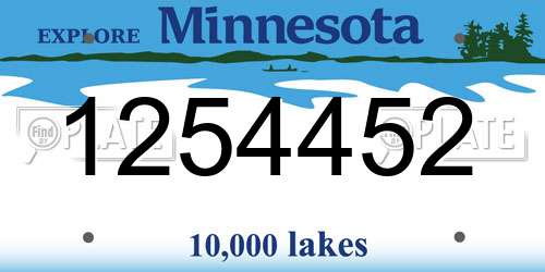 1254452 Minnesota License Plate