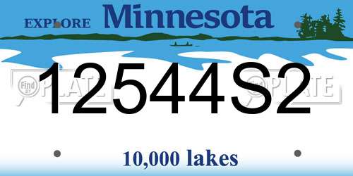 12544S2 Minnesota License Plate