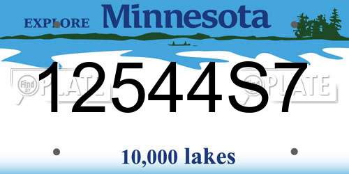 12544S7 Minnesota License Plate