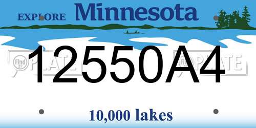 12550A4 Minnesota License Plate