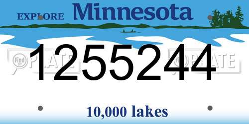 1255244 Minnesota License Plate