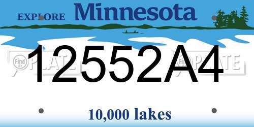 12552A4 Minnesota License Plate