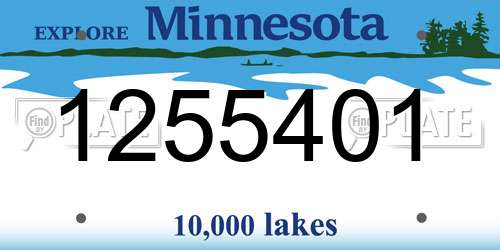 1255401 Minnesota License Plate