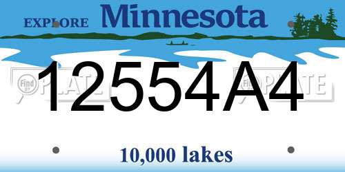 12554A4 Minnesota License Plate