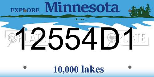 12554D1 Minnesota License Plate