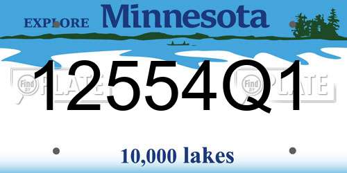12554Q1 Minnesota License Plate