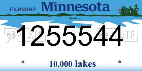 1255544 Minnesota License Plate