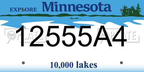 12555A4 Minnesota License Plate