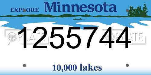 1255744 Minnesota License Plate